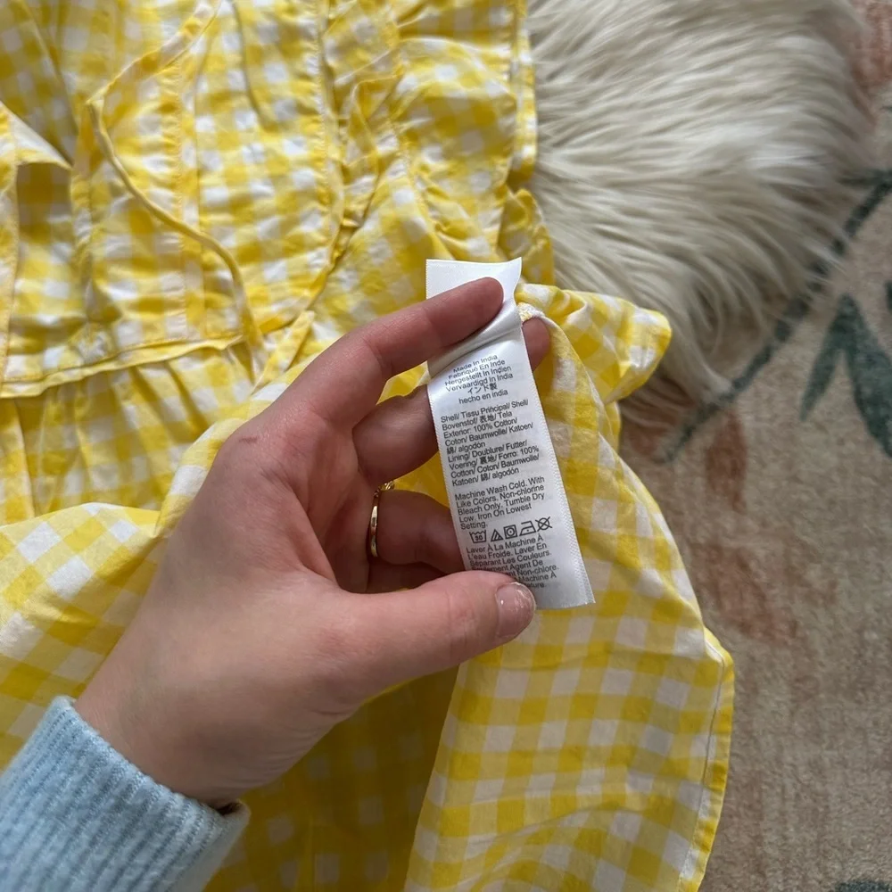 J.CREW Flutter Gingham Blouse In Yellow